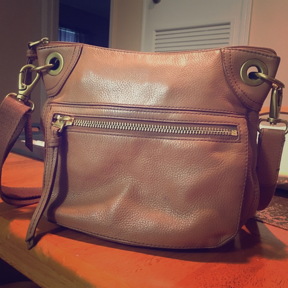 Fossil Women Karli Leather Tan Hobo Bag